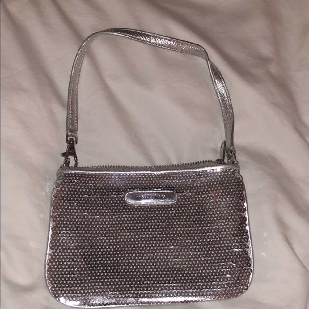 Silver sequined Michael Kors wristlet for sale!